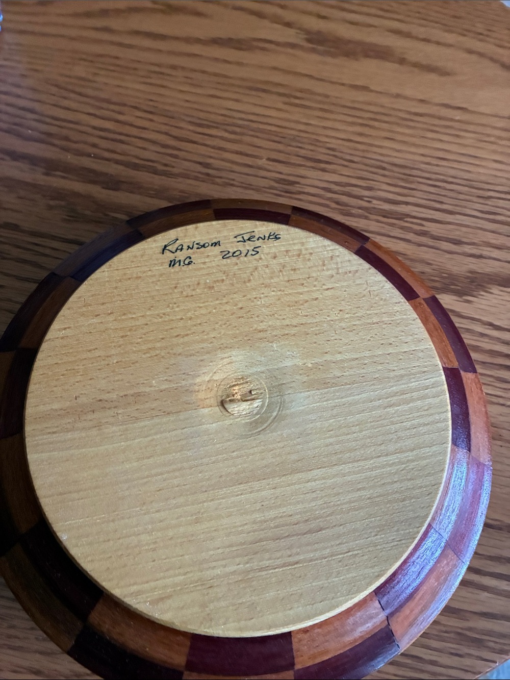 Handcrafted Multicolor Wooden Serving Bowl - Picture 3 of 3